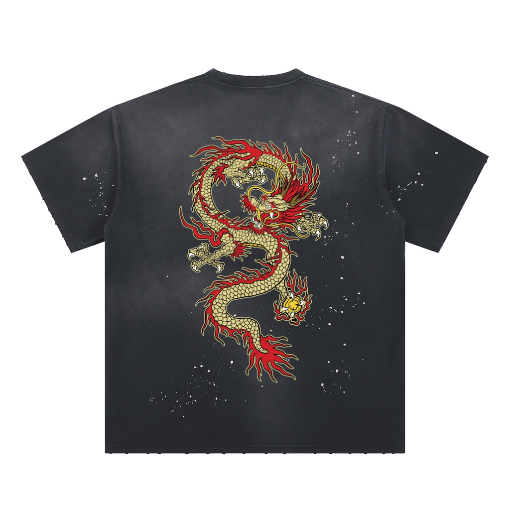 Hand-Frayed Sunfade Paint Splatter T-Shirt